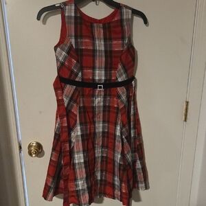 Jona Michelle Red and Black Plaid Dress